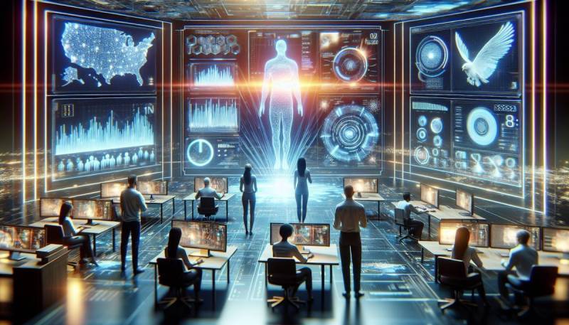 AI analyserer Super Bowl LIX spildata i en futuristisk setting